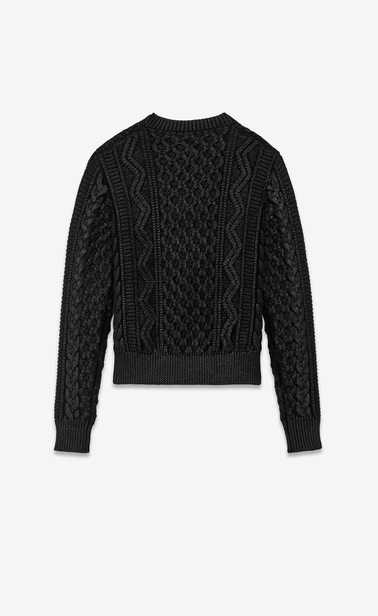 SAINT LAURENT ニット レディース lamé aran knit jumper b_V4